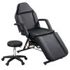 Massage Salon Tattoo Chair with Two Trays Esthetician Bed with Hydraulic Stool, Multi-Purpose 3-Section Facial Bed Table