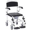 Bathroom Wheelchair, Commode Wheelchair, Rolling Shower Wheelchair with 4 Castor Wheels