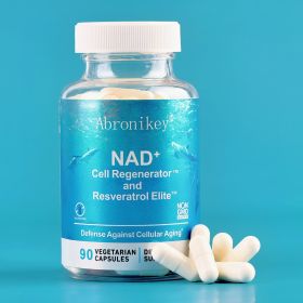 Abronikey NAD Cell Regenerator And Resveratrol Elite - Nads Niacinamide Riboside Supplement - With Trans- Resveratrol, Quercetin - Energy,Focus- 90 Ca