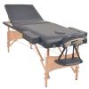 3-Zone Folding Massage Table 3.9" Thick Black