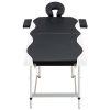 2-Zone Foldable Massage Table Aluminum Black and White