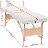 3-Zone Folding Massage Table 3.9" Thick White