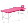 Foldable Massage Table 2 Zones Aluminum Pink