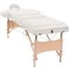 3-Zone Folding Massage Table 3.9" Thick White