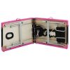 2-Zone Foldable Massage Table Aluminum Black and Pink