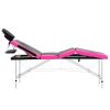 4-Zone Foldable Massage Table Aluminum Black and Pink