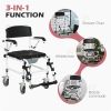 Bathroom Wheelchair, Commode Wheelchair, Rolling Shower Wheelchair with 4 Castor Wheels