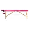 Foldable Massage Table 3 Zones Wood Pink