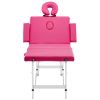 Foldable Massage Table 4 Zones Aluminum Pink