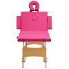 Foldable Massage Table 4 Zones Wood Pink