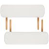 Cream White Foldable Massage Table 2 Zones with Wooden Frame