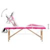 Foldable Massage Table 4 Zones Wood White and Pink