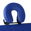 Blue Foldable Massage Table 2 Zones with Wooden Frame