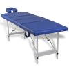 Blue Foldable Massage Table 4 Zones with Aluminum Frame