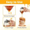 1pc Maple Syrup Dispenser - No Drip Honey Comb Shaped Honey Pot with 8oz Capacity and Storage Stand