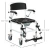 Bathroom Wheelchair, Commode Wheelchair, Rolling Shower Wheelchair with 4 Castor Wheels