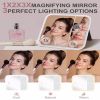 Travel Makeup Bag With Light Up Mirror, With 2X3X Magnifying Mirror And Adjustable Partitions