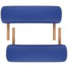 Blue Foldable Massage Table 2 Zones with Wooden Frame