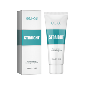 EELHOE Protein Corrective Straightening Cream Smoothes Frizz Repairs Split Ends Damaged Hair Straightening Leave-In Conditioner (Option: 1pcs)