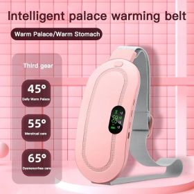 Rechargeable Warm Belt Electric Heating Uterus Menstrual Stomachache Waist Massager Heated Massage Warming Belt For Girls During Menstrual Period Aunt (Color: Pink)